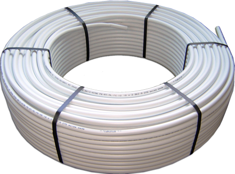 witte rol met vloerverwarmingsleiding AKB 12 mm